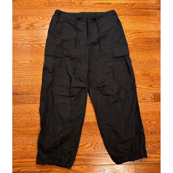 GAP Other - GAP Cargo Pants Mens Large 29" Black Paratrooper Baggy Street Y2K Elastic Waist